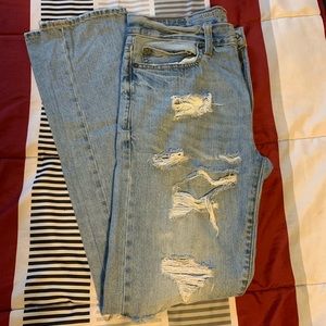 American Eagle Straight Fit Ripped Jeans